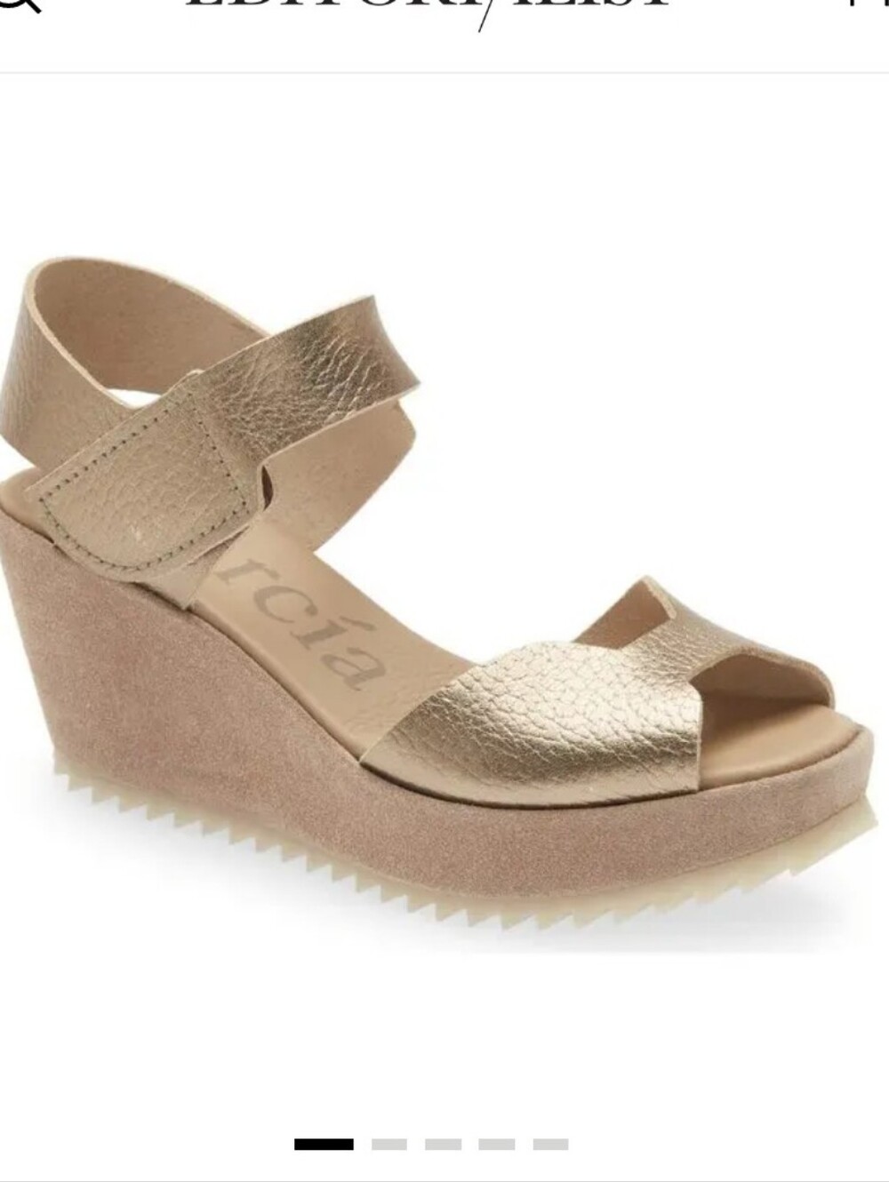 Pedro Garcia Fama Platform Wedge Sandal Bronze Size 40 New 650$